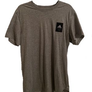 Grey Adidas 3 Stripe Life Box T-Shirt